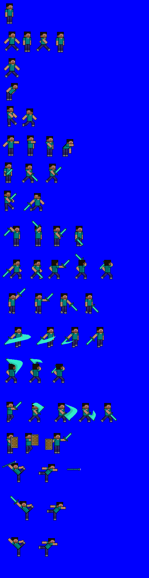 Minecraft Steve sprite sheet by ExoticSpectrum on DeviantArt