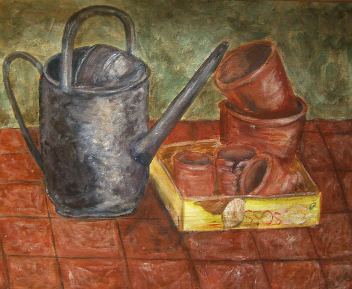 watercan and pots