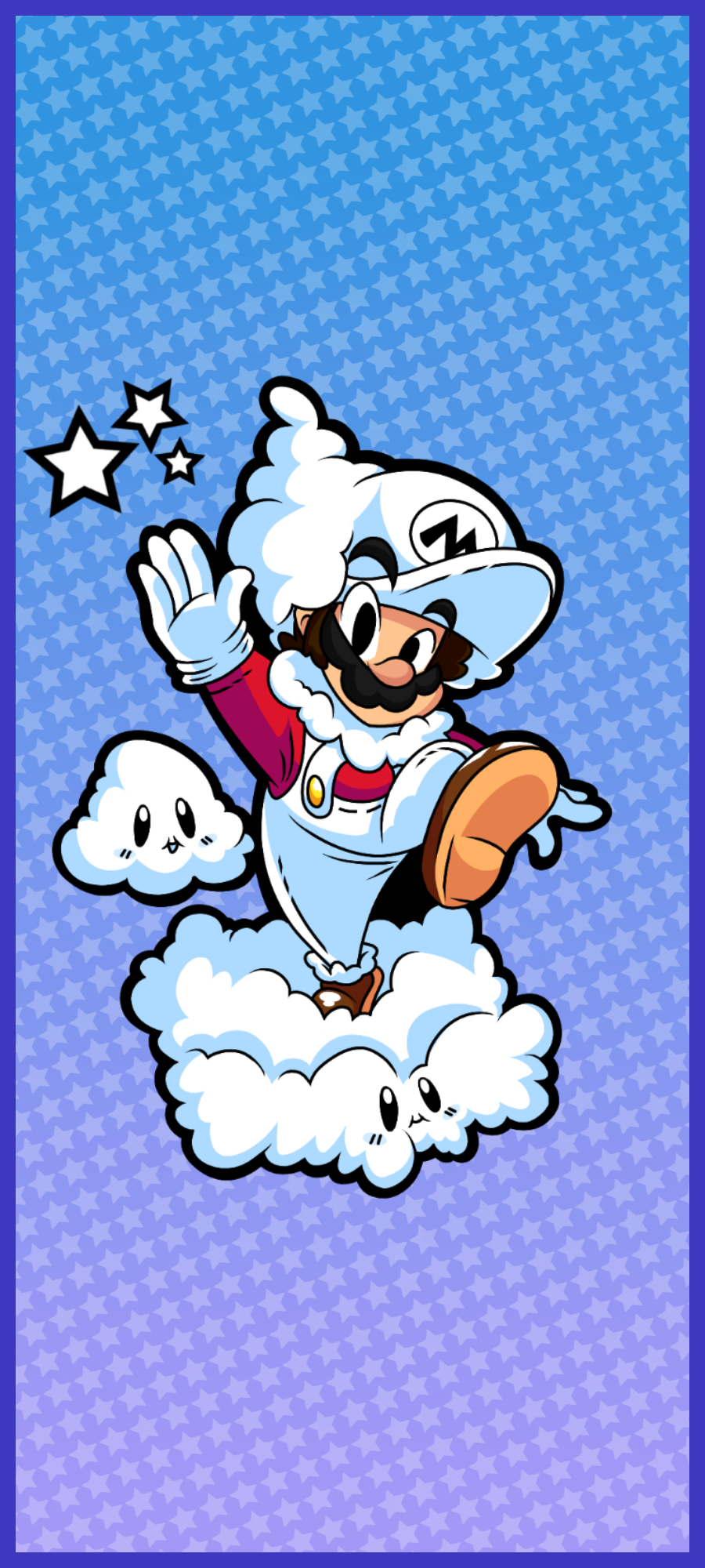 Cloud Mario Phone Wallpaper