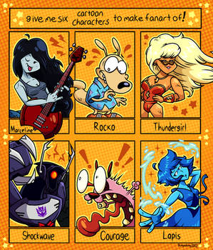 Six Fanarts- Cartoon Characters