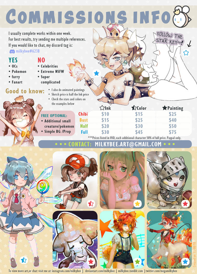 Commissions Info by milkybee Commissions Info by milkybee