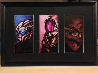 Garrus, Tali and Wrex by Vaahlkult framed