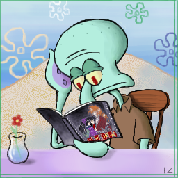 Squidward Reading