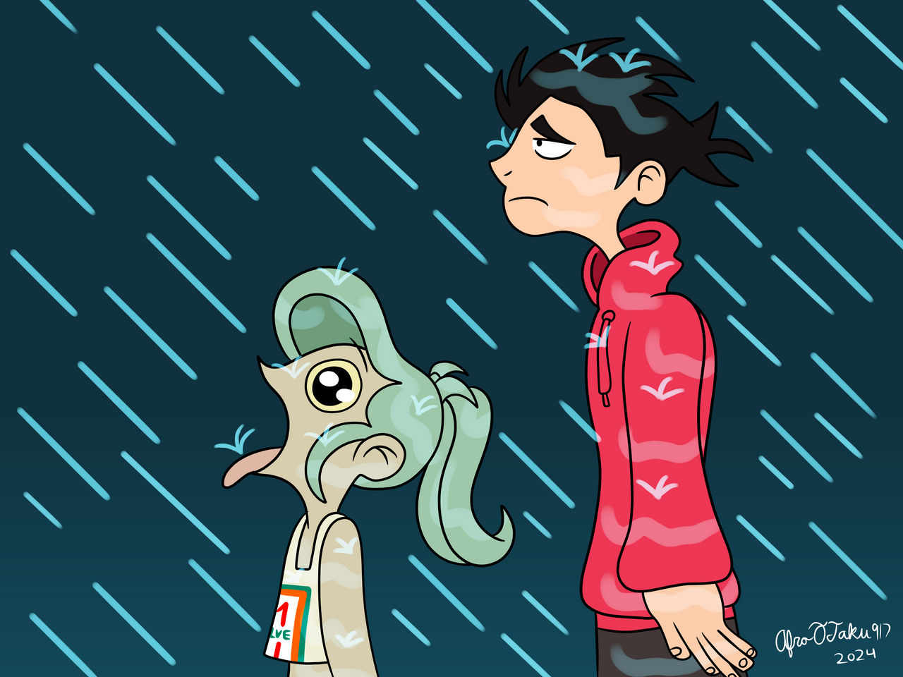Ricky and Tidy In The Rain by AfroOtaku917 on DeviantArt