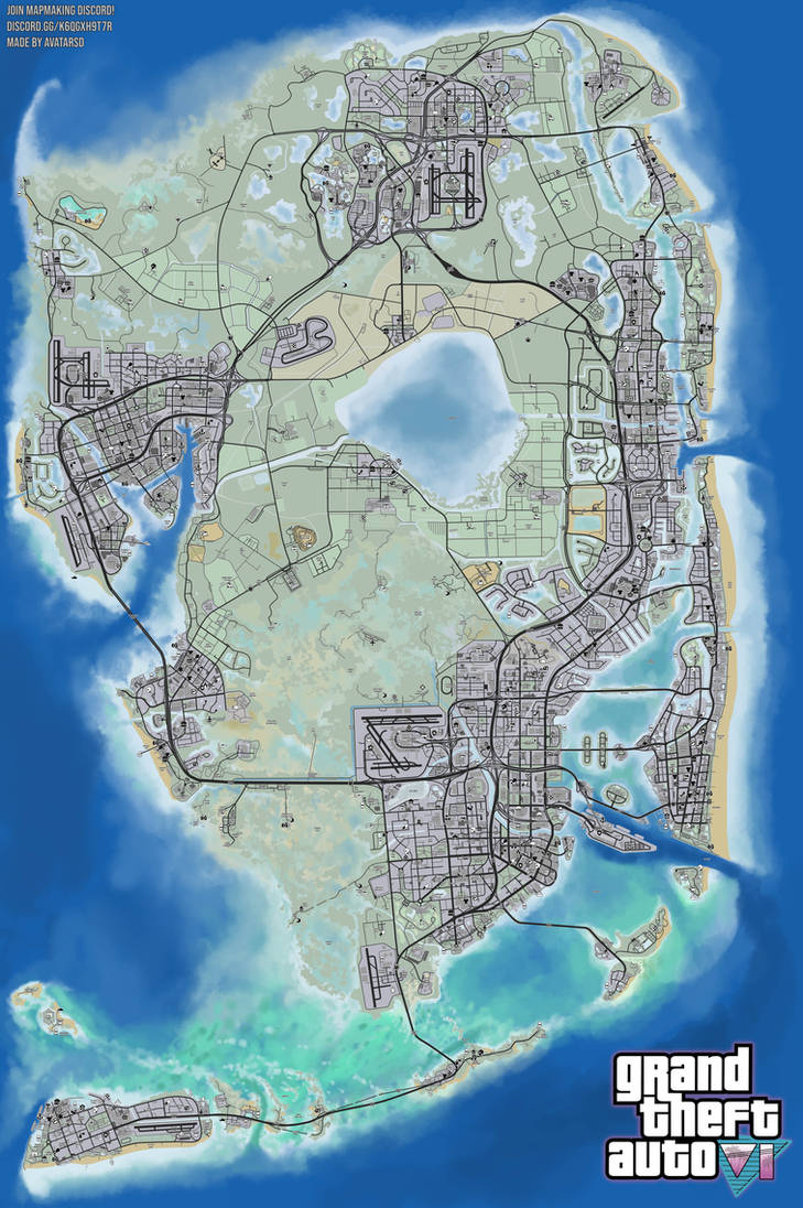 GTA 6. Grand Theft Auto VI: Vice City Map 1/4 by avatar-sd on