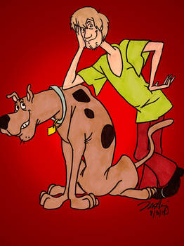 Shaggy and Scooby Looking Cool (in color)