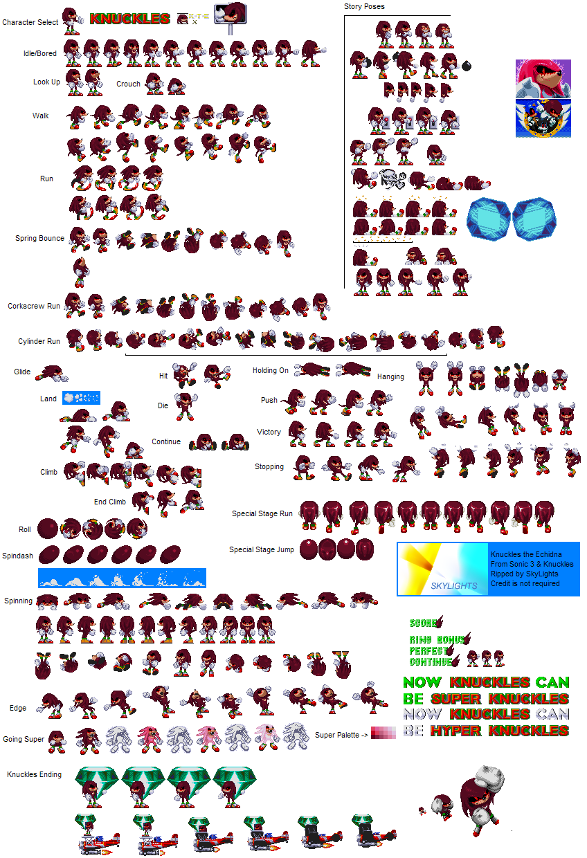 The Spriters Resource - Full Sheet View - Sonic the Hedgehog Customs -  Mighty (Sonic 3-Style)