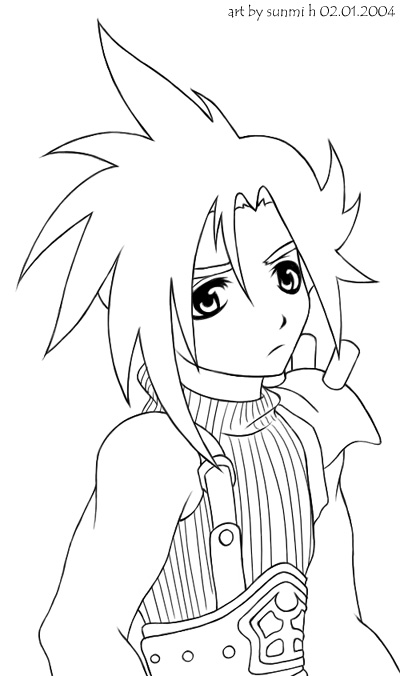 FF7: Cloud Lineart for Oreana