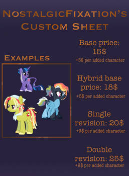 MLP Custom Price Sheet