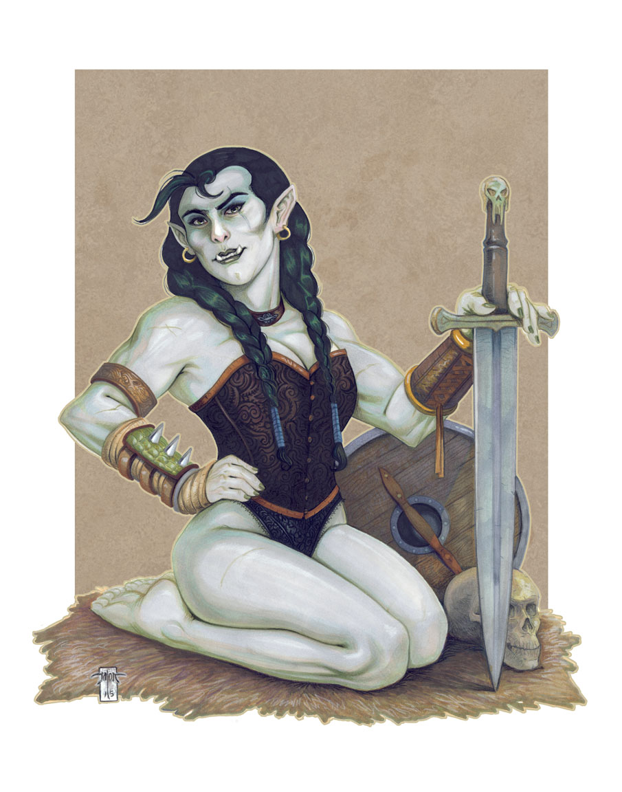 DnD Pinup: The Half-Orc