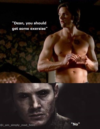 Supernatural- Dean Needs Exersise GIF