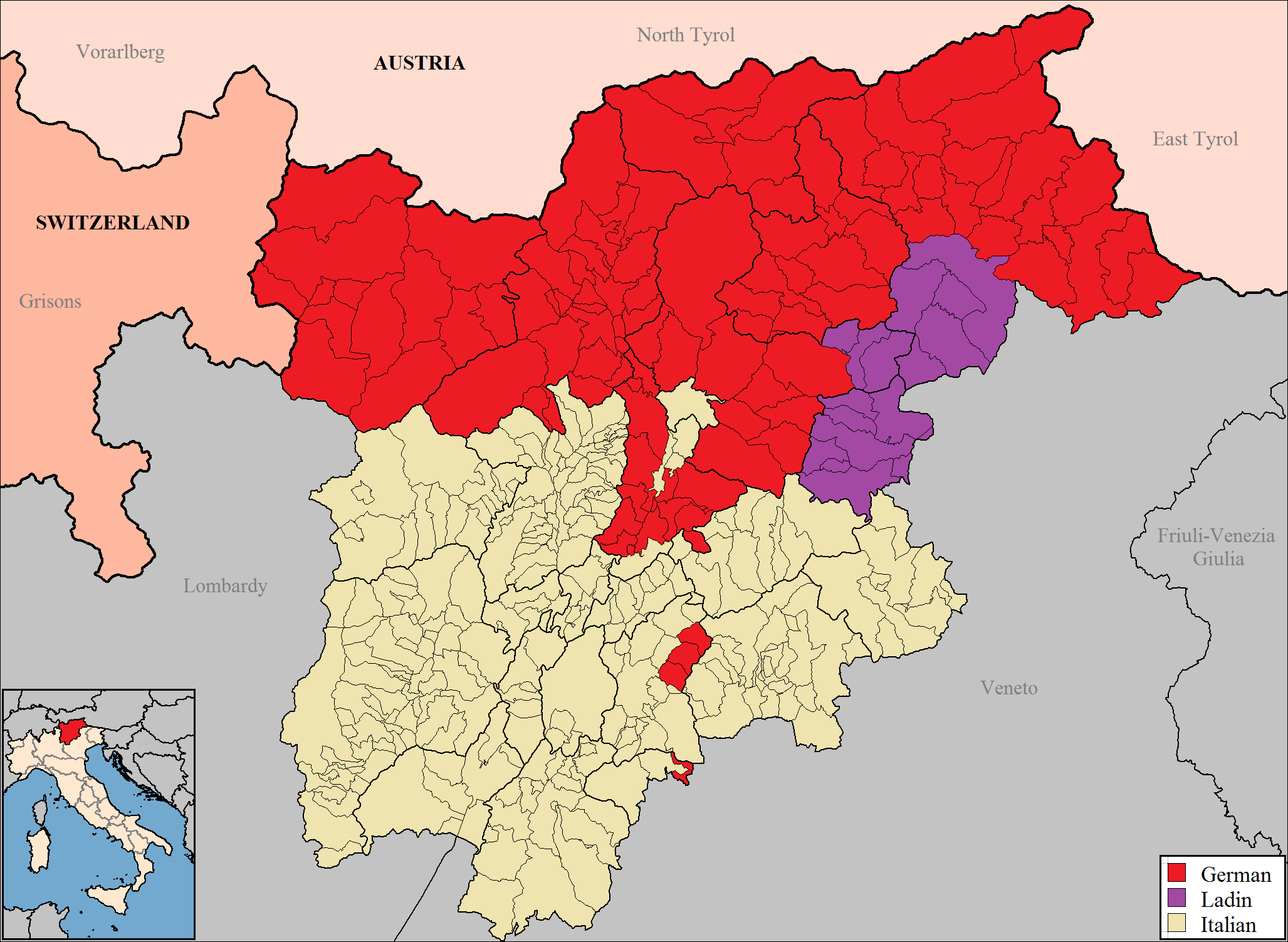 languages of South Tyrol and Trentino