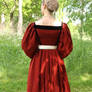 Renaissance wool dress, back view