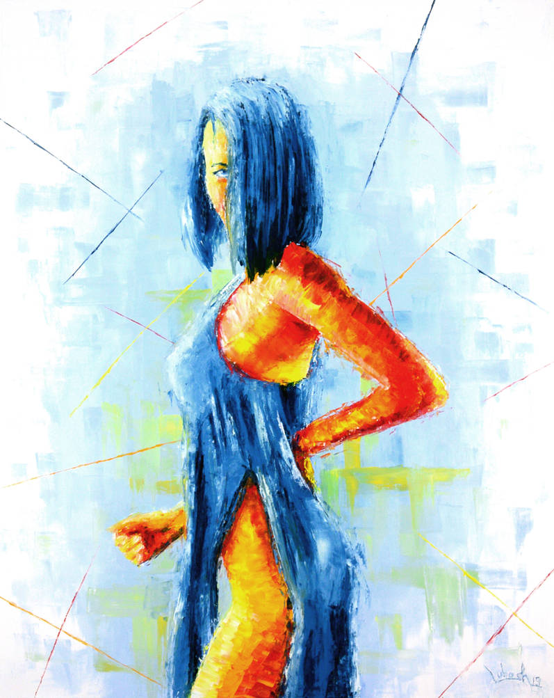 Woman In Blue Ink Woman in Blue by Luboshv on DeviantArt