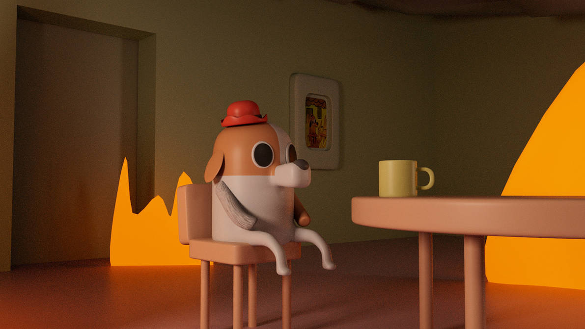this is fine dog on fire meme 3D model 3D printable
