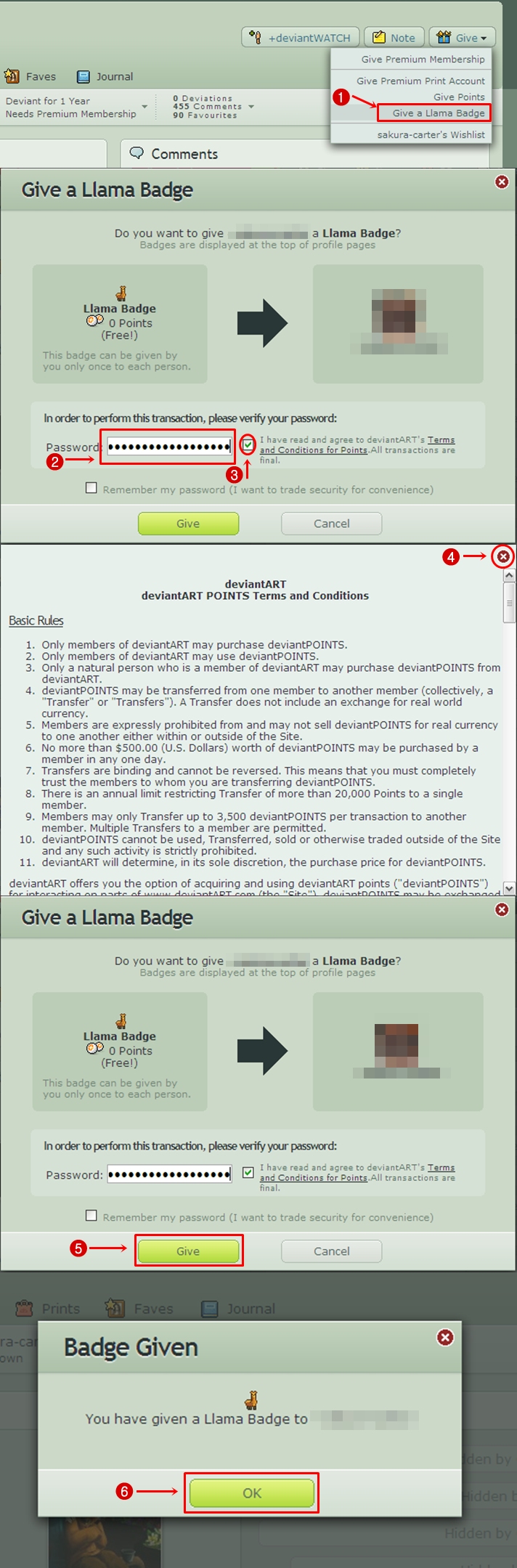 how to give a llama badge