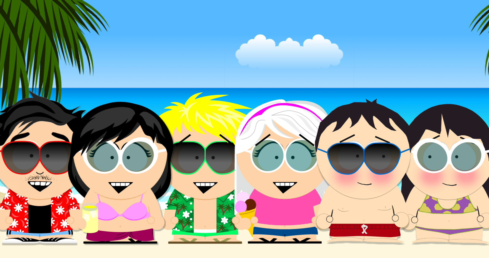 Spring Break 5 Characters Triple Dates in Spring Break by JoanCampo on DeviantArt