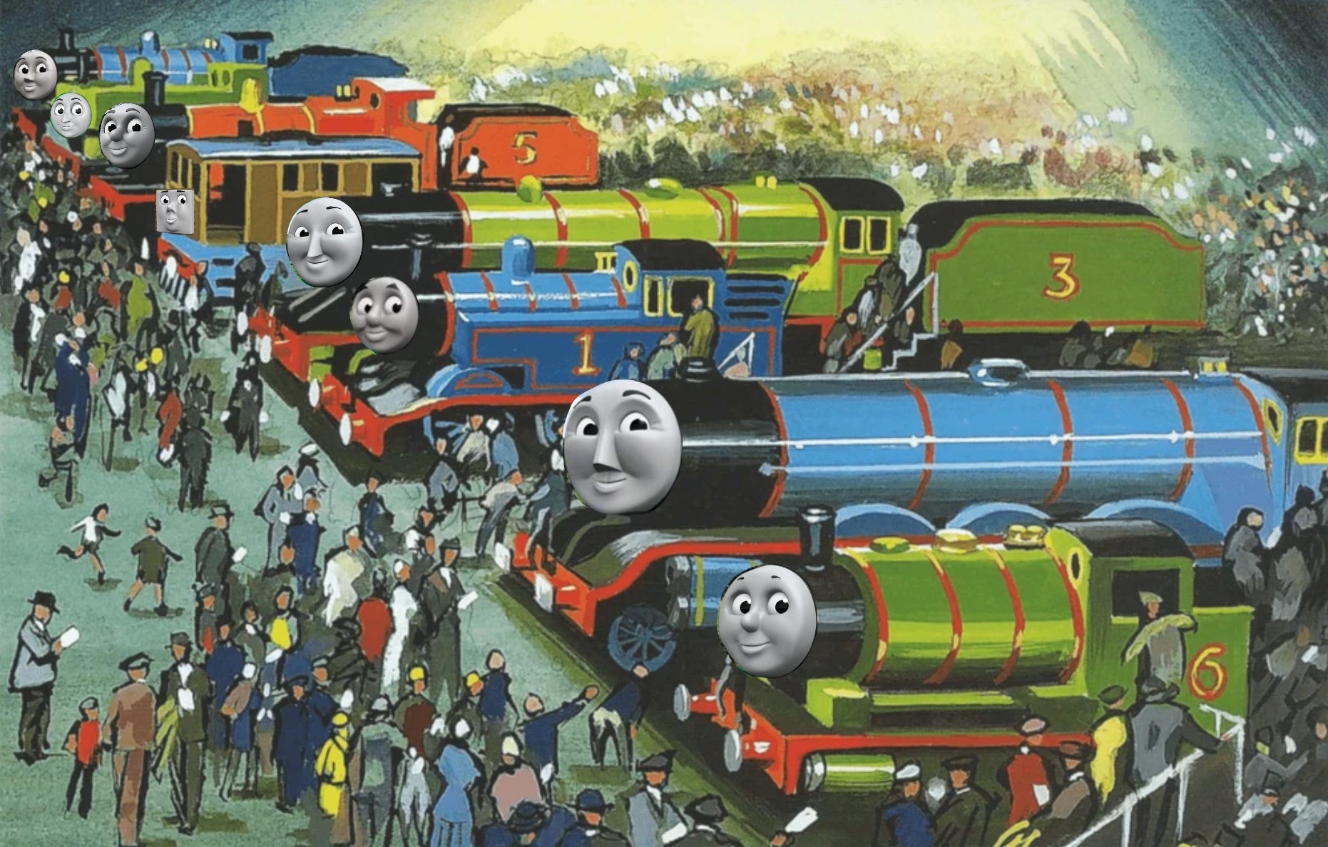 The Eight Famous Engines (RWS) with cgi faces by TAFJoey35 on DeviantArt
