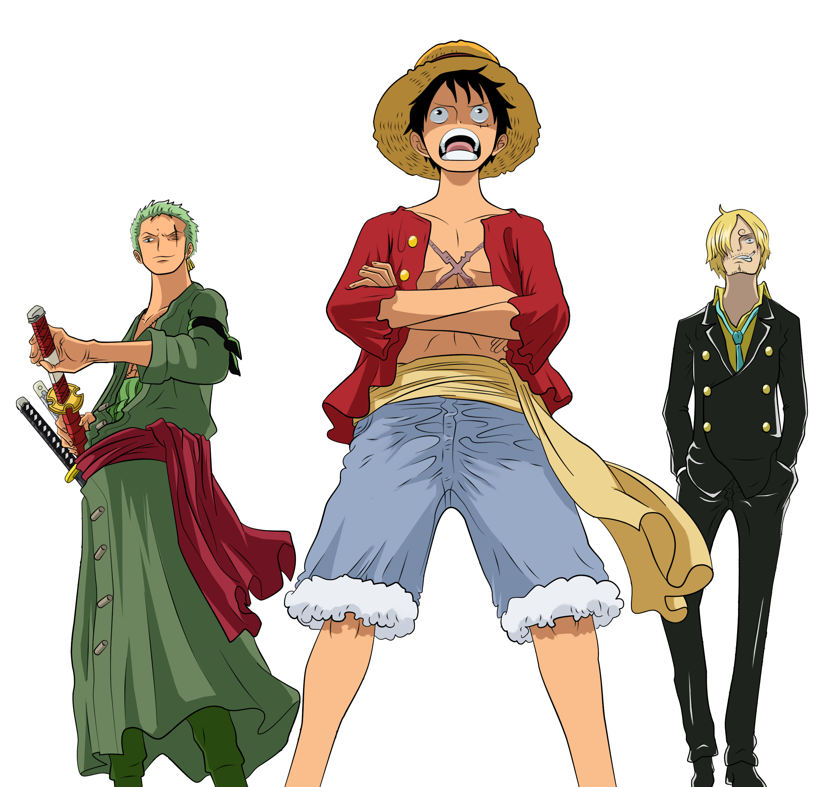 Luffy and Zoro PNG by nanathis on DeviantArt