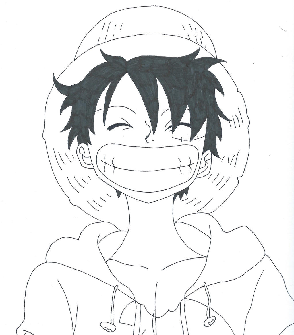 How to draw LUFFY (One Piece) step by step, EASY 