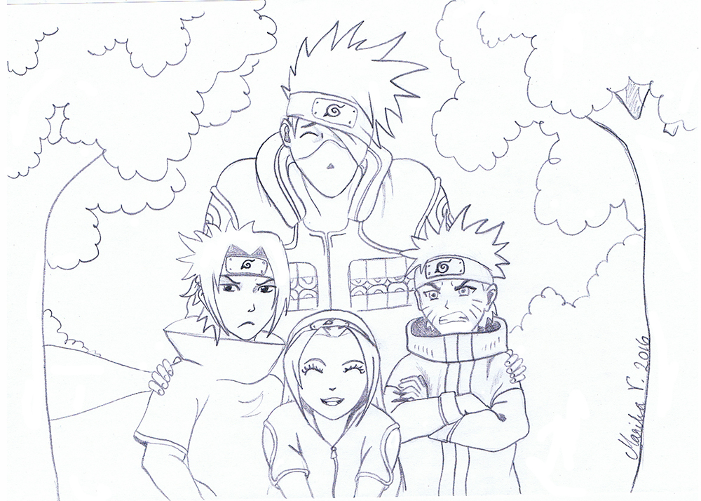 Coloring page - Kakashi e Sakura