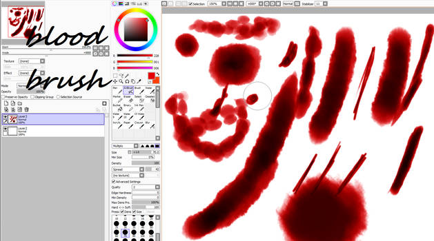 BLOOD BRUSH  SETTINGS FOR PAINTOOL SAI!!!!!