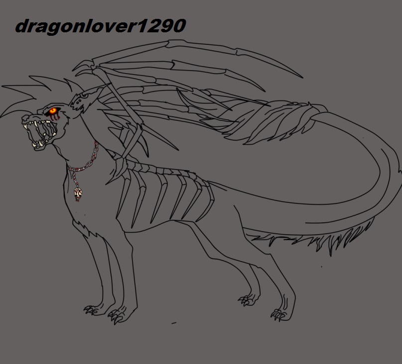 demon hound line art FREE TO USE