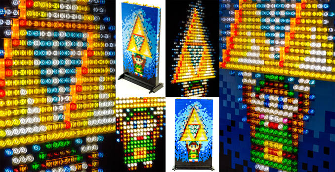 Illuminated Mosaic LEGO Link and Triforce Portrait