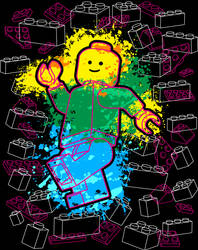 LEGO Minifigure Paint Splatter Illustration