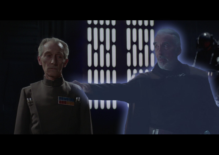 Dooku and Tarkin, Lee and Cushing in Star Wars