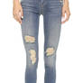 Mid Rise Destructed Cropped Jeans