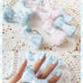 Baby Blue / Pastel Pink Lace Bow Rings