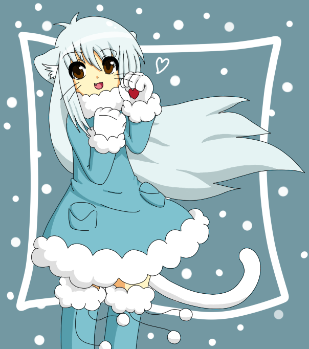 Winter cat girl