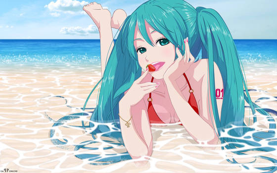 Hatsune Miku at the beach 