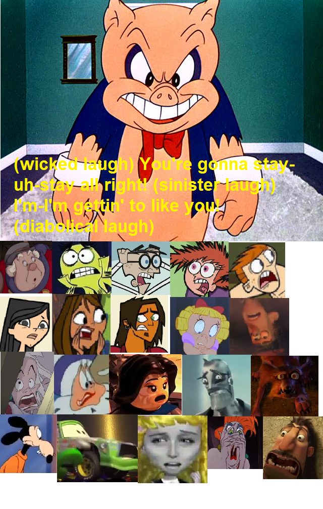 Villains are Terrified of Porky Pig by OzzyZikeFan1057 on DeviantArt