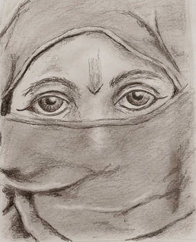 Woman with scarf