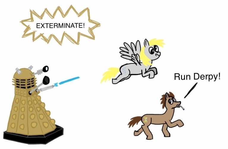 The Doctor and Derpy VS. a Dalek