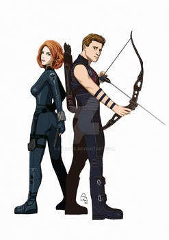 Black Widow and Hawkeye