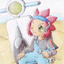 Michi-Kun fixing his moped