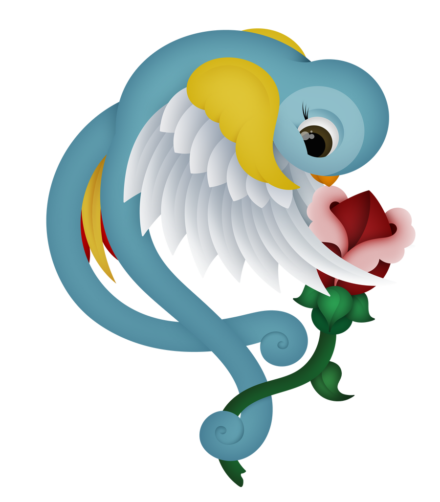 Swallow Holding a Rose Freebie