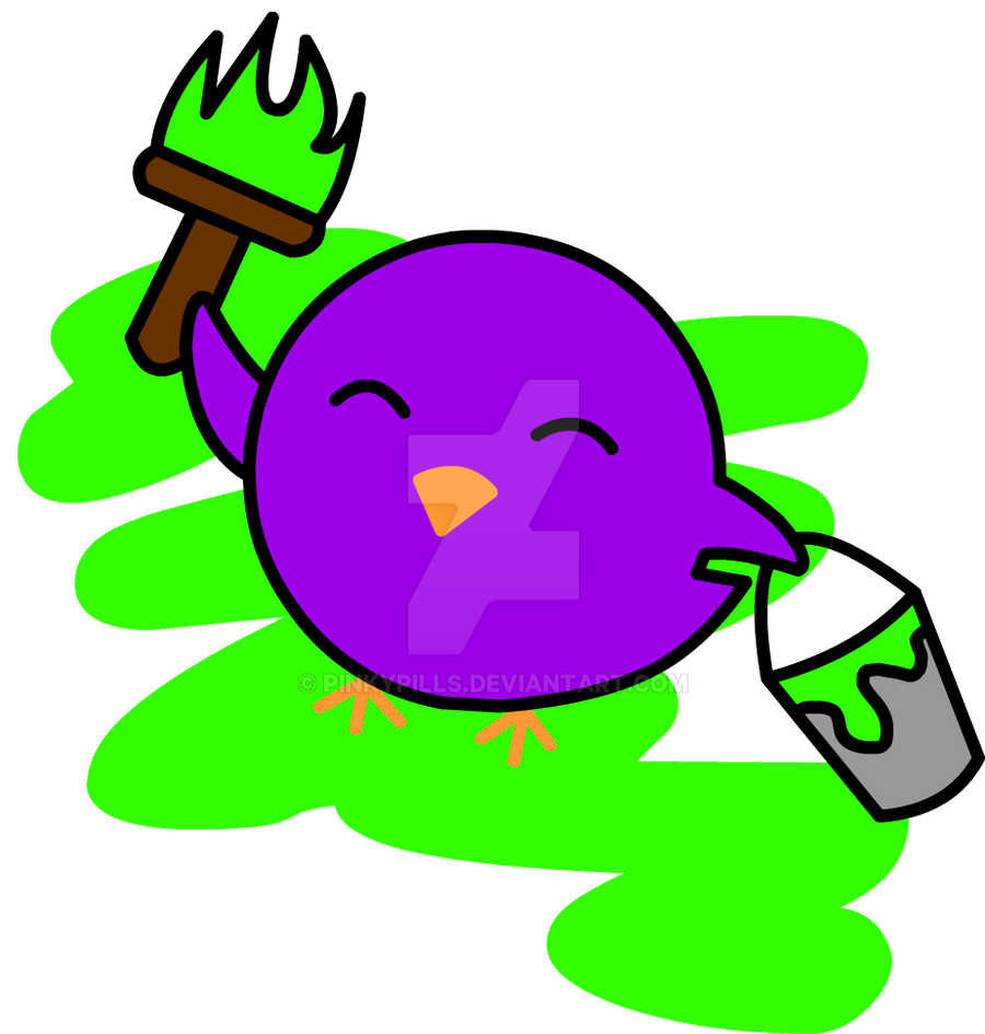 Purple Baby Chick With Paint