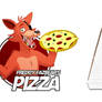 A cartoonish Foxy delivering a Pizza