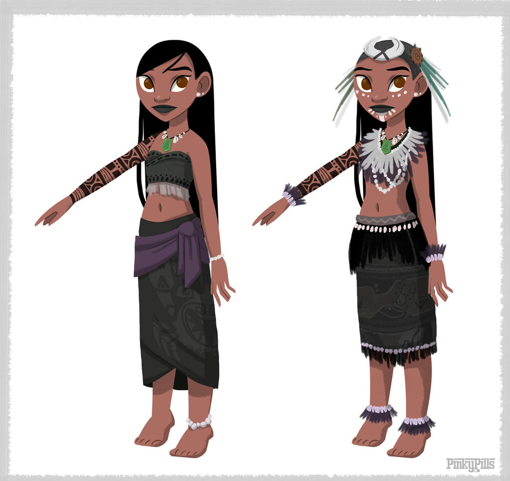 Moana OC Concepts 02 - Sisia Outfits