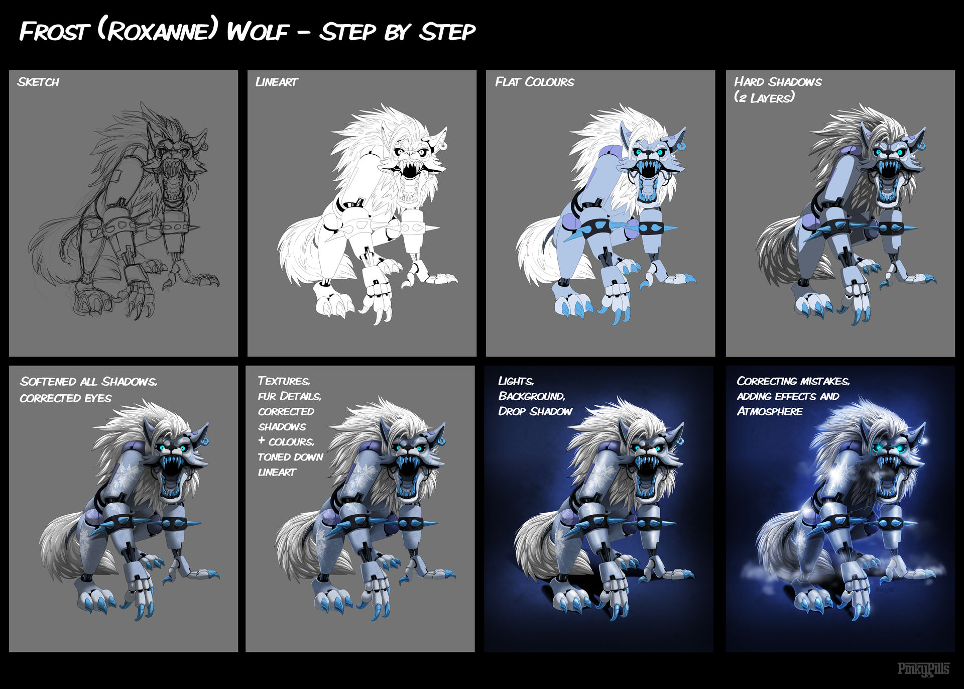 Frozen Roxanne Wolves Frost (Roxanne) Wolf - Step by Step by PinkyPills on DeviantArt