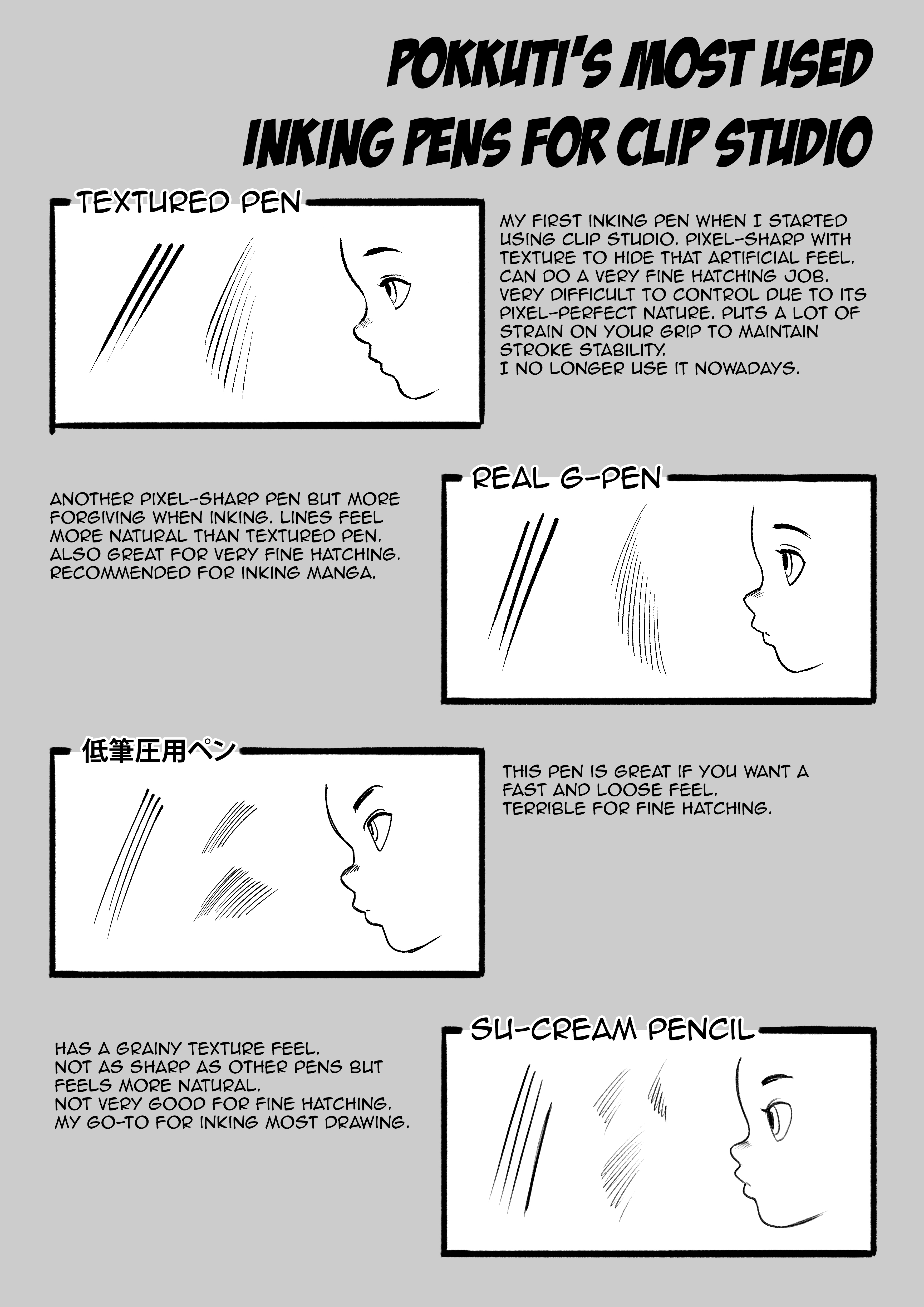 My inking pens for Clip Studio Paint by Pokkuti on DeviantArt