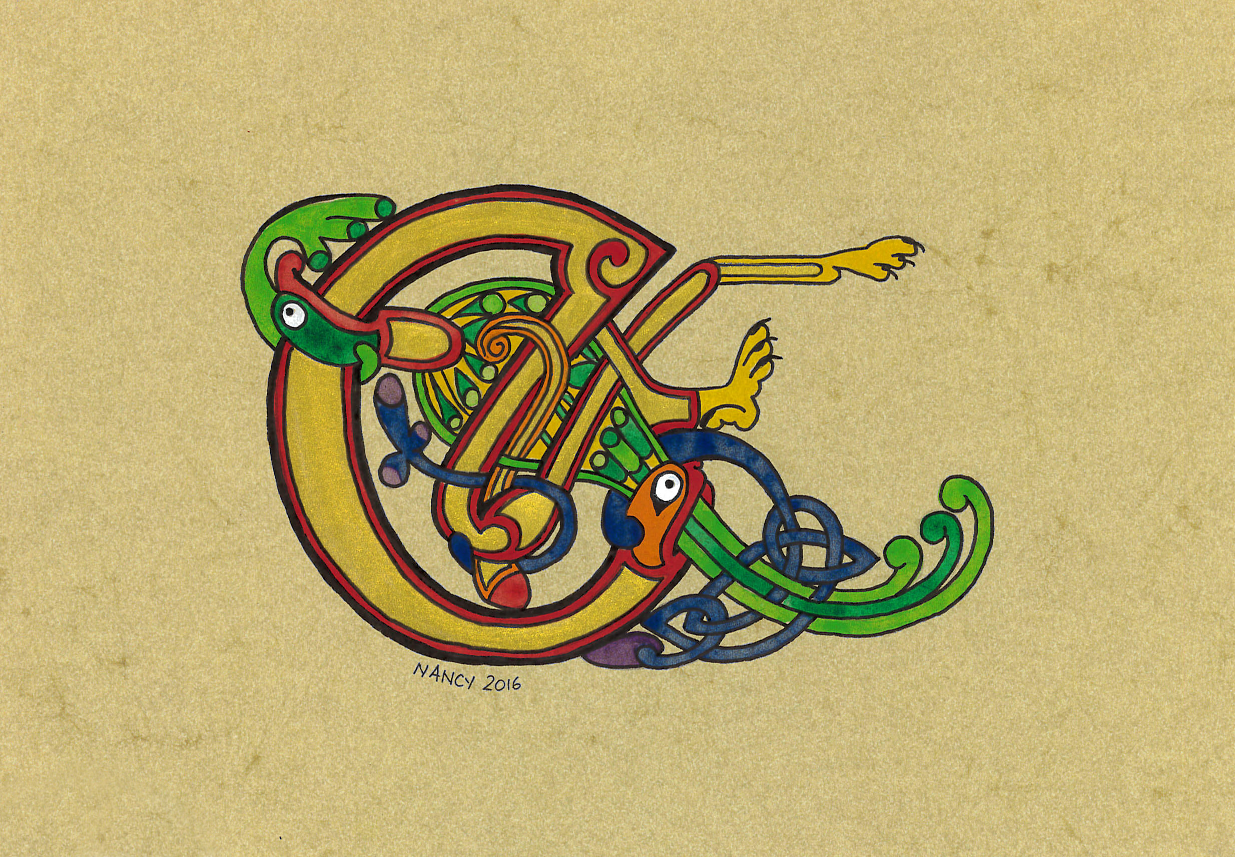 Celtic illumination: an illuminated E by cyaenn on DeviantArt