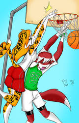 Tiff and Pojo B-ball FULL COLOR by thestooge2222