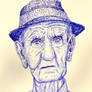 Old man ink portrait