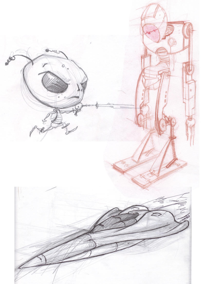 Robot, Alien, and A Ship