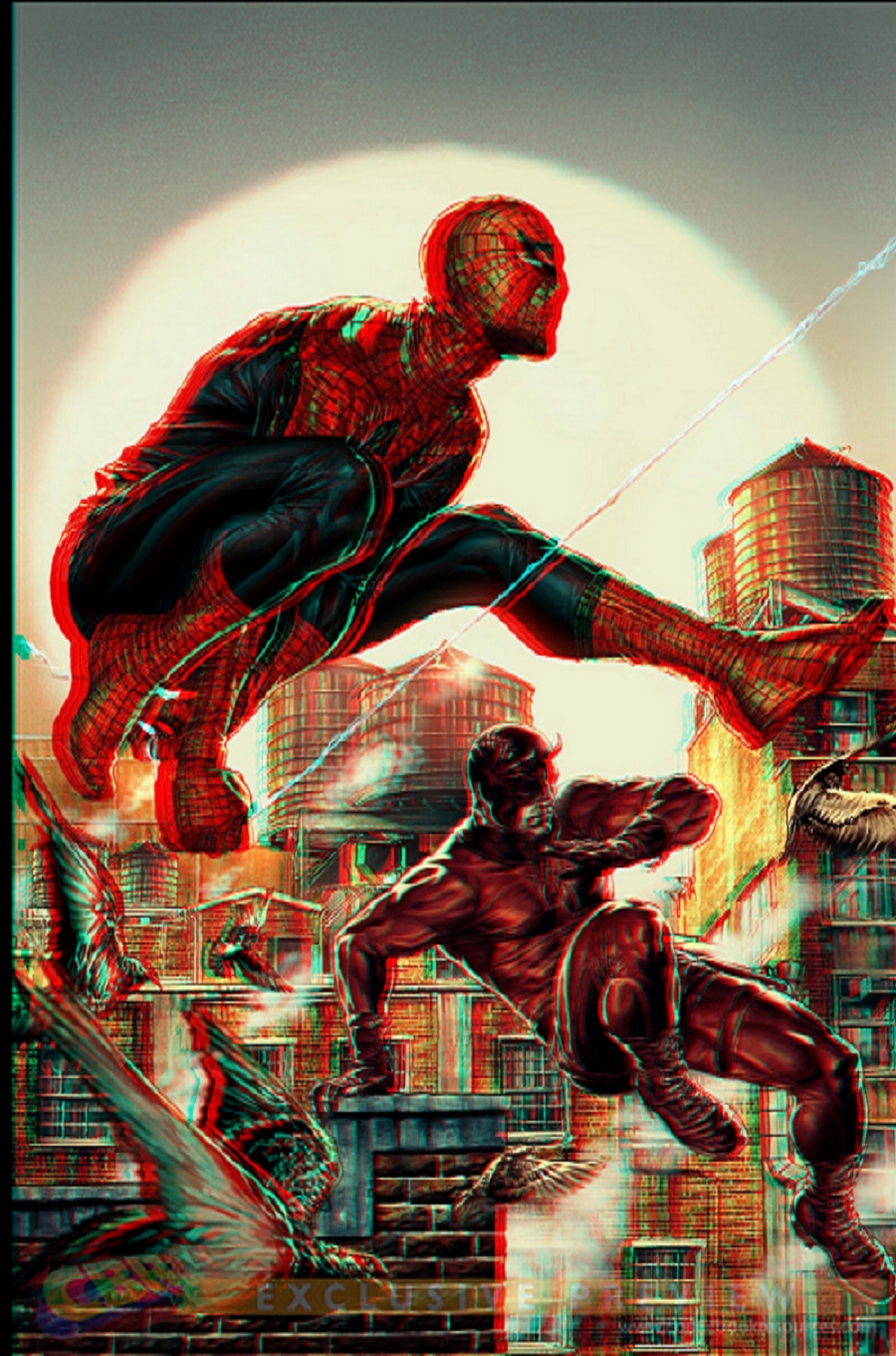 Spider-Man Daredevil 3D Anaglyph